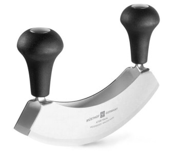 Wusthof Gourmet kaksiteräinen puolikuun muotoinen pilkkomiskone, 18cm terä