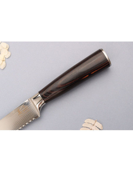 Kutoyama Black Pakka 20cm Bread knife