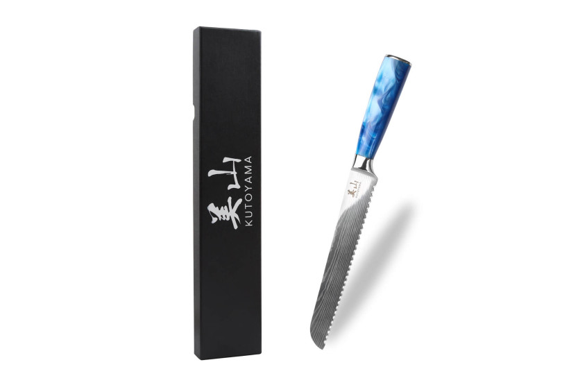 Cuchillo de pan Kutoyama Blue Wave de 20 cm