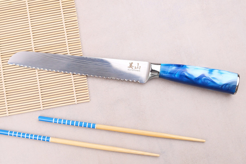 20cm Kutoyama Blue WaveBread knife