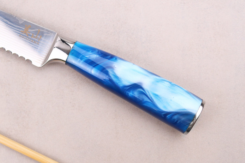 Faca de pão Kutoyama Blue Wave de 20 cm