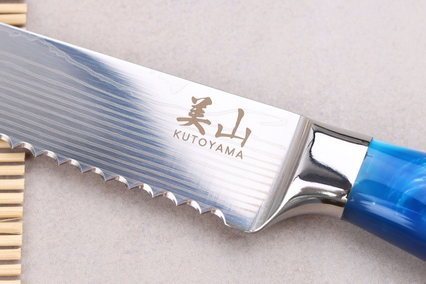 Cuchillo de pan Kutoyama Blue Wave de 20 cm