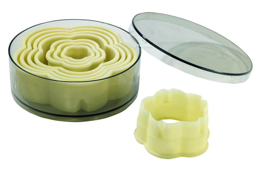 Set van 8 professionele polygass geribbelde bloemensnijders