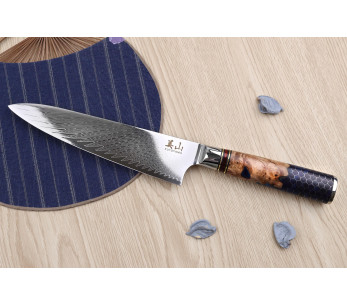 Kochmesser 19cm Kutoyama Damast Griff mit Wabenmuster 2