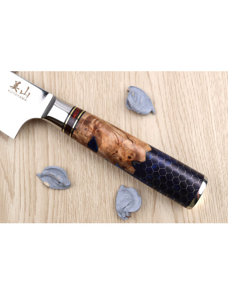 Cuchillo de cocinero Damasco Kutoyama 19cm mango nido de abeja