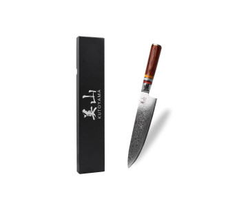 20 cm Kutoyama damaskus kockkniv med pakkahandtag och akrylringar
