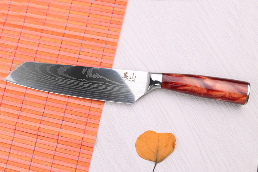 Kiritsuke mes 19cm Kutoyama Red Flame