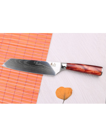 Kiritsuke mes 19cm Kutoyama Red Flame