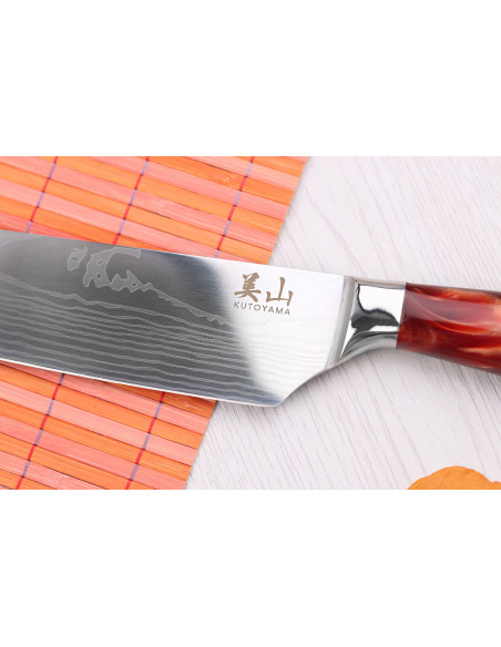Cuchillo kiritsuke 19cm Kutoyama Rojo Llama
