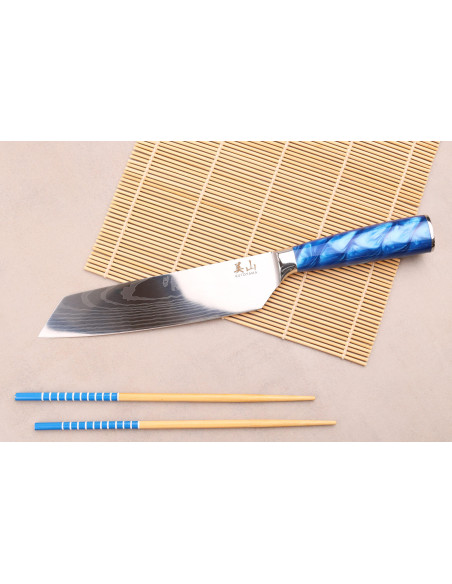Coltello kiritsuke 20 cm Kutoyama Blue Wave