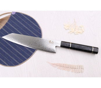 Faca kiritsuke Kutoyama damascus Faca kiritsuke de 20 cm com cabo em fibra de carbono 2