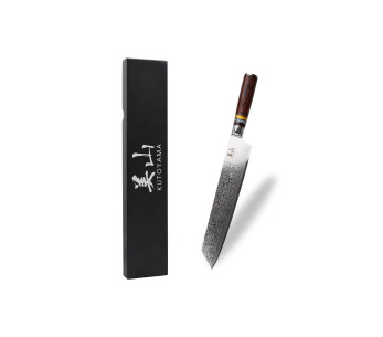 Kutoyama 24cm Kiritsuke-veitsi pakka-kahvalla ja akryylirenkailla varustettuna