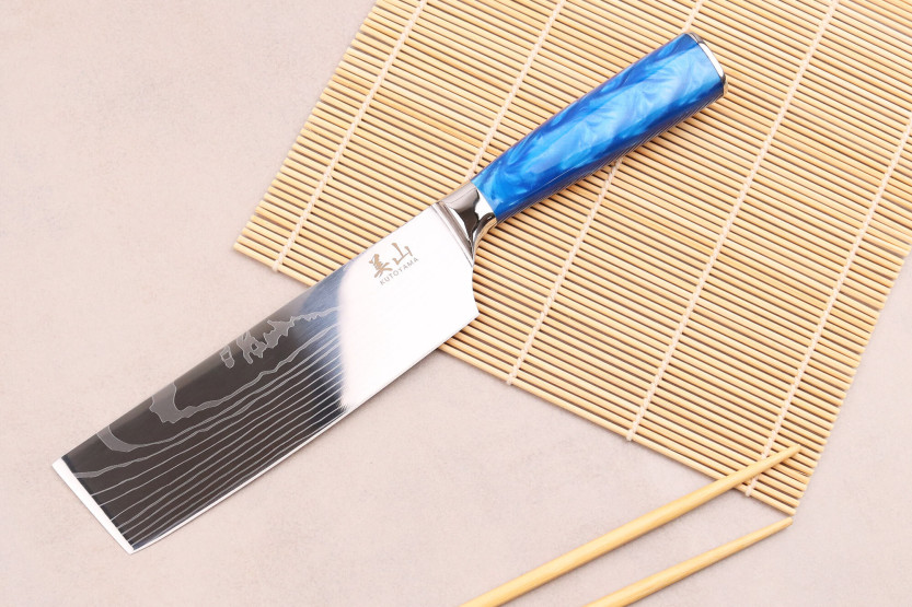 nakiri veitsi 17cm Kutoyama Blue Wave, sininen aalto