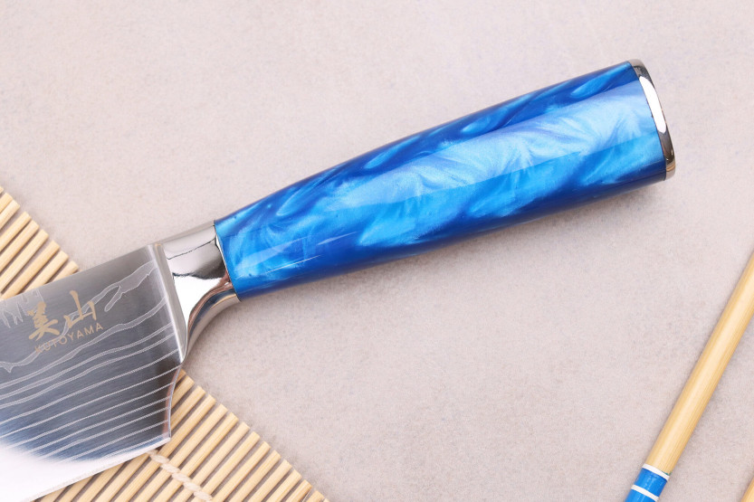 nakiri knife 17cm Kutoyama Blue Wave