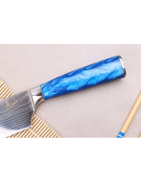 nakiri veitsi 17cm Kutoyama Blue Wave, sininen aalto