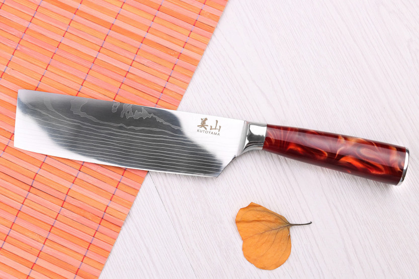 cuchillo nakiri 17cm Kutoyama Red Flame