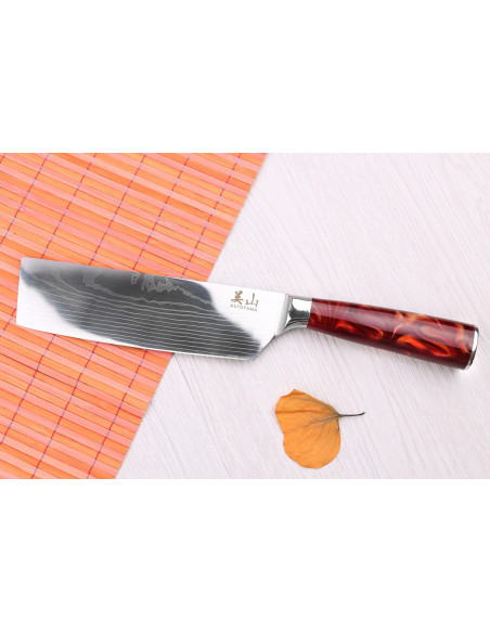 cuchillo nakiri 17cm Kutoyama Red Flame