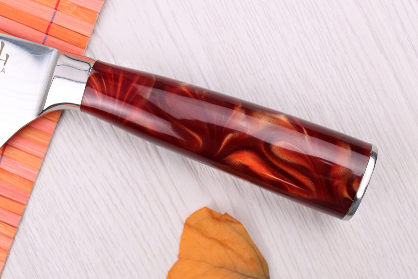 cuchillo nakiri 17cm Kutoyama Red Flame