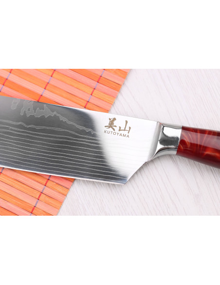cuchillo nakiri 17cm Kutoyama Red Flame
