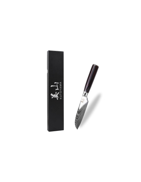 Cuchillo santoku 12cm Kutoyama Negro Kit de embalaje