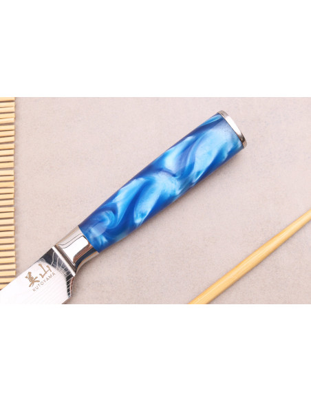 coltello santoku Kutoyama Blue Wave 12 cm
