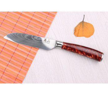coltello santoku 12cm Kutoyama Red Flame 2