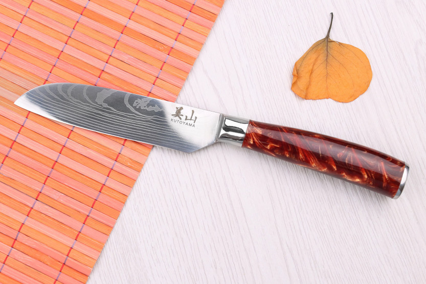 santoku mes 12cm Kutoyama Red Flame