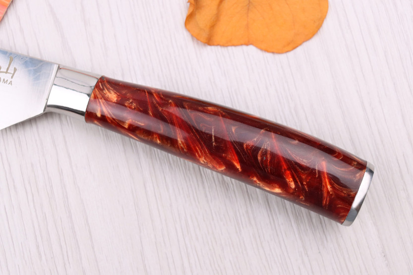 santokukniv 12cm Kutoyama Red Flame