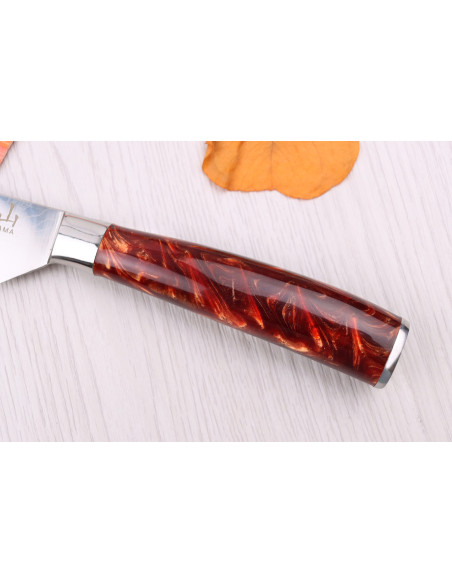 santoku mes 12cm Kutoyama Red Flame