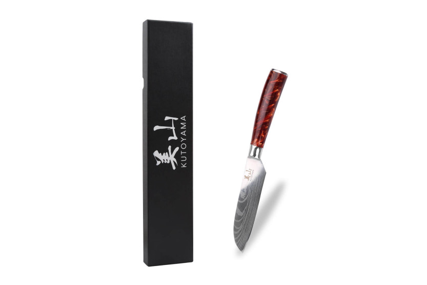 faca santoku 12cm Kutoyama Red Flame