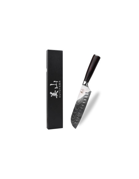 Santokukniv 17 cm med grantonskær Kutoyama Black Pakka