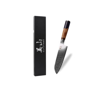 17 cm Kutoyama damaskus santokukniv med honungskakeskaft
