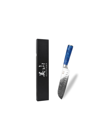 com convinhas faca santoku com convinhas 17 cm Kutoyama Blue Wave