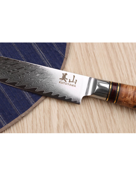 13 cm Kutoyama damaskus universalkniv med honeycomb-håndtag