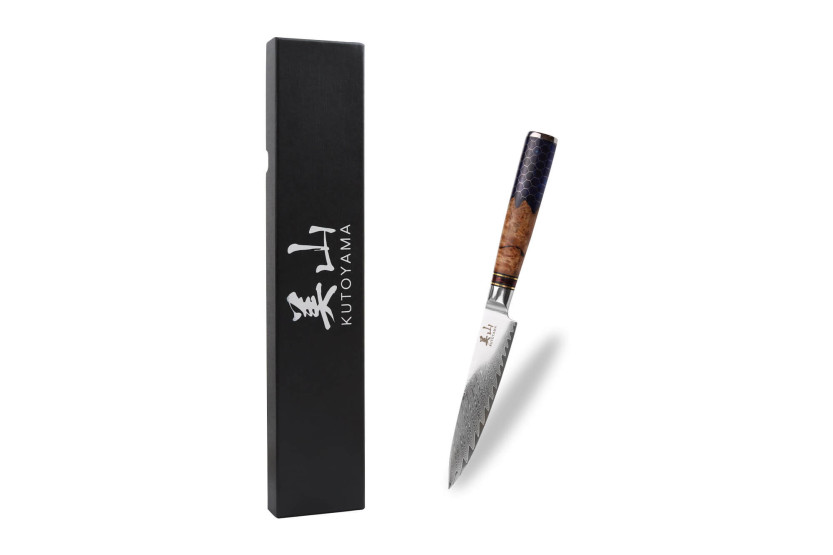 Faca universal Kutoyama Damascus 13cm com cabo em favo de mel