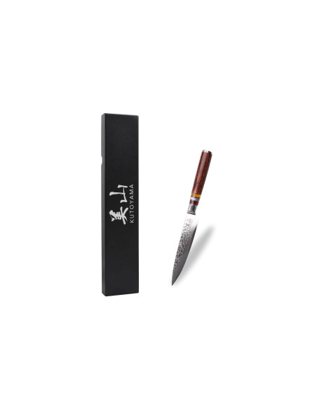 13 cm Kutoyama damaskus universalkniv med pakkahåndtag og akrylringe