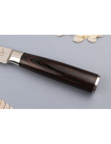 Set of 3 Kutoyama Black Pakka office + small santoku + chef knives