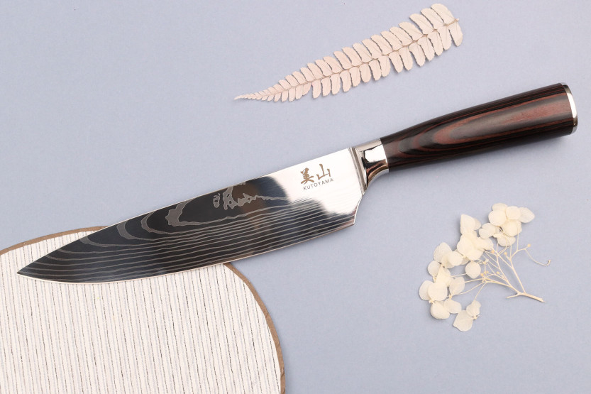Sett med 3 Kutoyama Pakka kontor + nakiri + kokkekniver