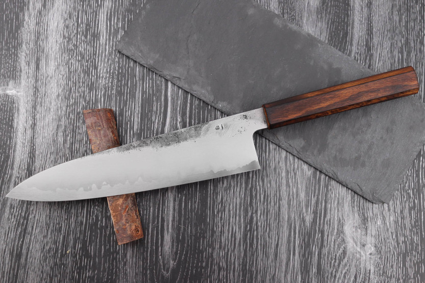 Hado Kirisame Shirogami 24cm handgjord japansk kockkniv