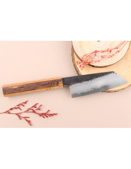 13,5cm ko bunka knife Hado Sumi B1D cherry wood handle, japanese handmade