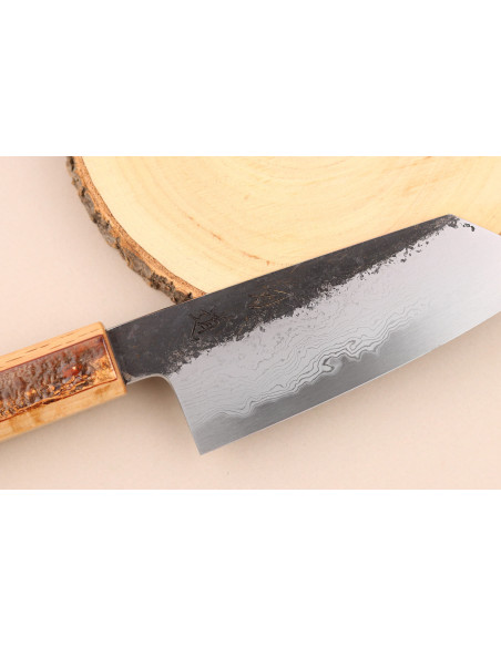 13,5cm ko bunka knife Hado Sumi B1D cherry wood handle, japanese handmade