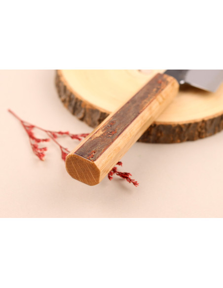 13,5cm ko bunka knife Hado Sumi B1D cherry wood handle, japanese handmade