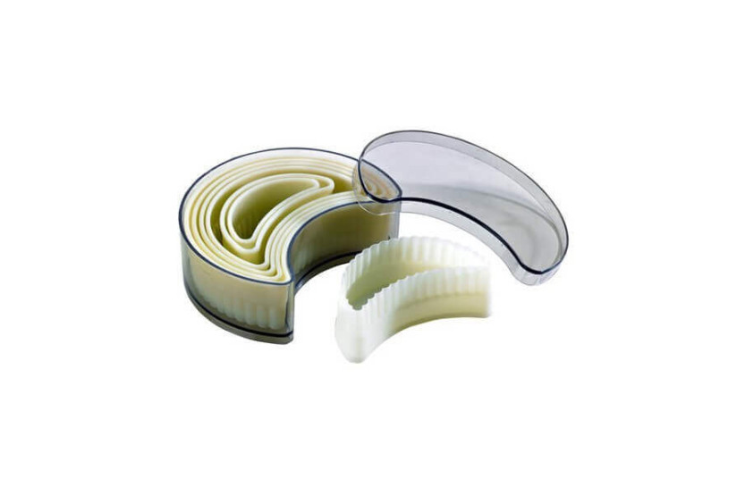 Schachtel mit 7 Ausstechformen POLYGLASS professionellen geriffelten Croissants