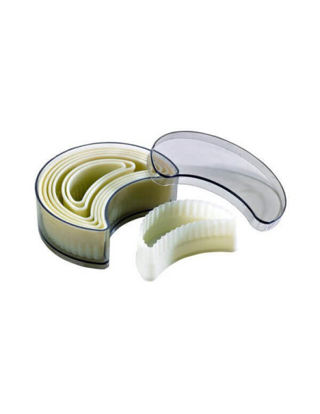 Schachtel mit 7 Ausstechformen POLYGLASS professionellen geriffelten Croissants