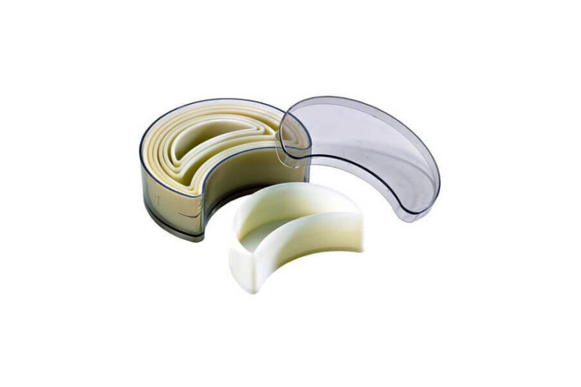 Box of 7 professional plain POLYGLASS croissant cutters