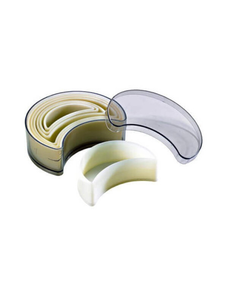 Box of 7 professional plain POLYGLASS croissant cutters