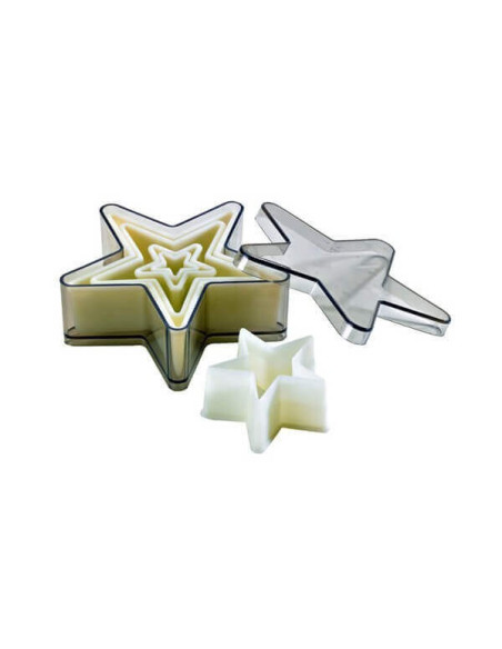 Box of 5 polyglass star cutters with 5 plain branches from 2 to 12 cm