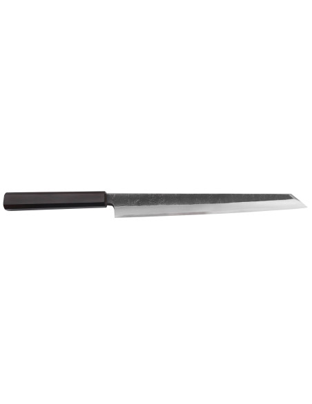 Faca de 27 cm Hatsukokoro Shirasagi artesanal japonesa yanagiba kiritsuke com cabo de ébano