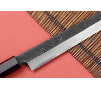 Yanagiba-Messer Kiritsuke 27cm japanisch handgefertigt Hatsukokoro Shirasagi Griff aus Ebenholz 2