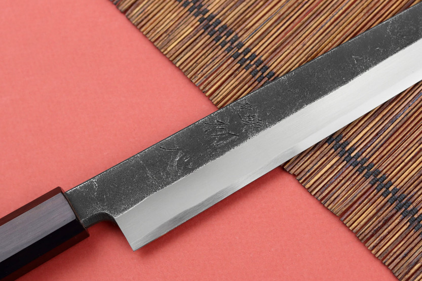 Kanagiba kiritsuke 27cm Hatsukokoro Shirasagi ebony handle japanese handmade knife